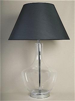 ALEXANDERS 61CM GLASS/CHROME THICK BASKET LAMP